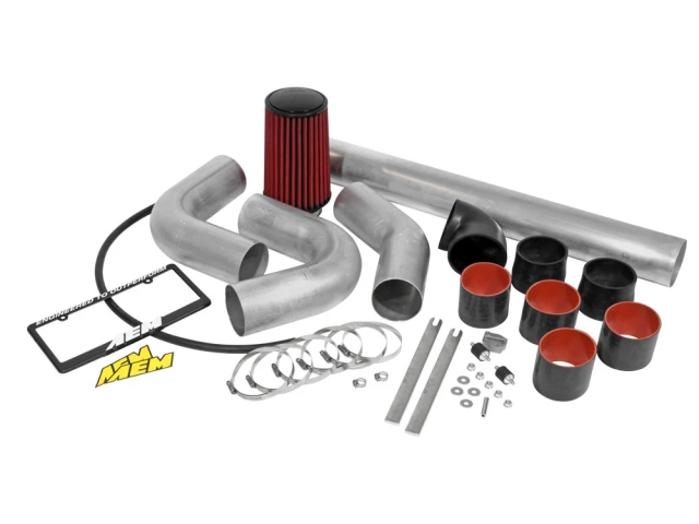 AEM Universal Cold Air Intake System, Raw Aluminum [DRYFLOW] - Click Image to Close