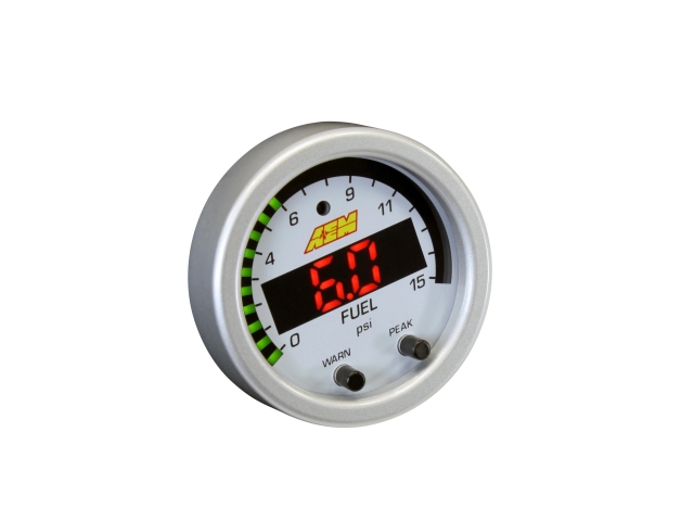 AEM X-SERIES Boost/Fuel Pressure Gauge Kit (0-15 PSI) - Click Image to Close
