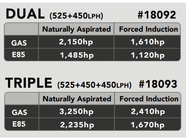 AEROMOTIVE HELLCAT IN-TANK PUMP [DUAL (525+450LPH)] (2015-2023 Dodge Challenger & Charger 6.2L HELLCAT)