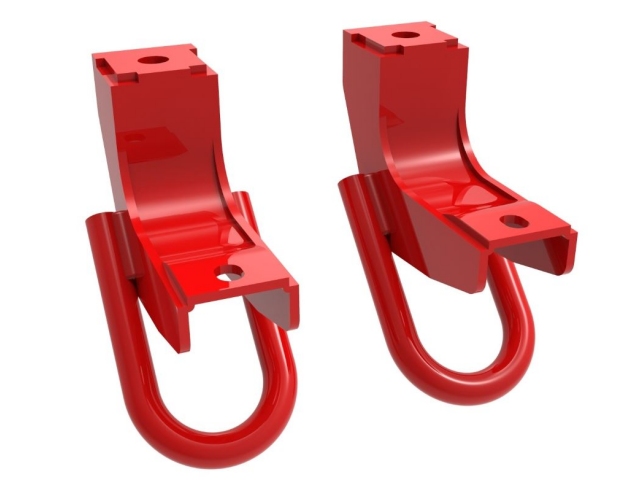 AFE CONTROL Front Tow Hooks, Red (2022 Toyota Tundra) - Click Image to Close