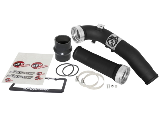 aFe POWER BladeRunner Intercooler Tube w/ Coupling & Clamps, Cold Side, Black - Click Image to Close