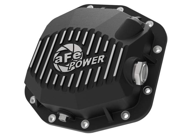 aFe POWER PRO SERIES Differential Cover w/ Machined Fins, Rear, Black (2018 Wrangler JL) - Click Image to Close
