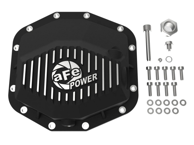 aFe POWER Rear Differential Cover w/ Machined Fins, Black (RAM 1500 TRX & RHO)