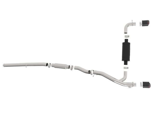 takeda Cat-Back Exhaust w/ Carbon Fiber Tips, 3" (2016-2018 Focus RS)