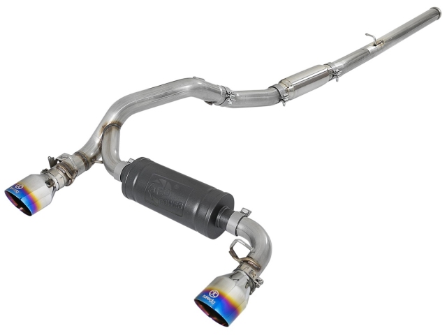 takeda Cat-Back Exhaust w/ Blue Flame Tips, 3" (2016-2018 Focus RS)