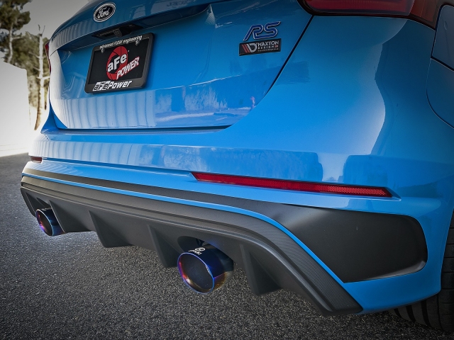 takeda Cat-Back Exhaust w/ Blue Flame Tips, 3" (2016-2018 Focus RS) - Click Image to Close
