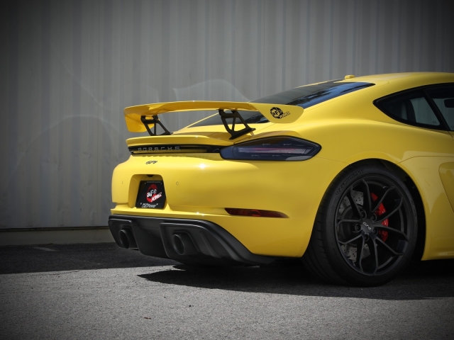 aFe POWER MACH Force XP Cat-Back Exhaust w/ Black Tips, 2.25"/2.5" (Porsche 2020-2022 718 Cayman GT4)