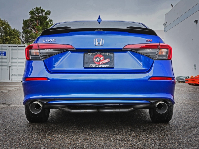 takeda Cat-Back Exhaust w/ Blue Flame Tips, 2-1/2" (2022-2023 Honda Civic Si & Acura Integra A-Spec)