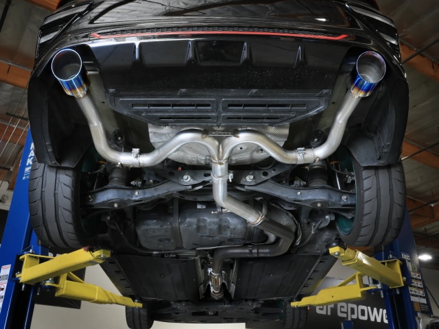 takeda 3" To 2-1/2" Axle-Back Exhaust w/ Blue Flame Tips (2019-2021 Kia Forte GT)