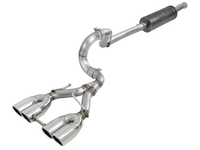 aFe POWER REBEL SERIES Cat-Back Exhaust w/ Polished Tips, 2-1/2" (2018 Wrangler JL) - Click Image to Close