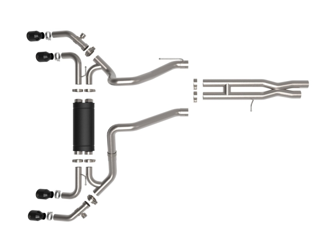 aFe POWER VULCAN SERIES Cat-Back Exhaust w/ Black Tips, 3"/2-1/2" (2021-2023 Wrangler Rubicon 392)