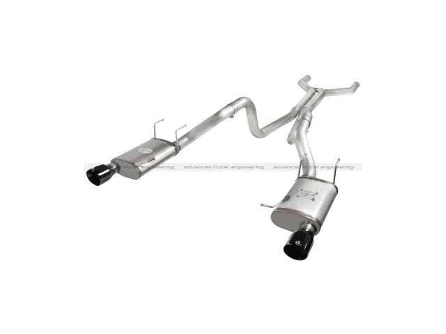 aFe POWER MACH Force XP Cat-Back Exhaust w/ Black Tips, 3" (2011-2014 Mustang GT) - Click Image to Close