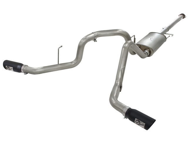 aFe POWER MACH Force XP Cat-Back Exhaust w/ Black Tips (2011-2014 F-150 3.5L EcoBoost) - Click Image to Close