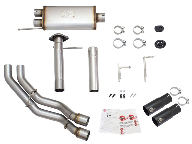 aFe POWER REBEL SERIES Cat-Back Exhaust w/ Black Tips - Click Image to Close