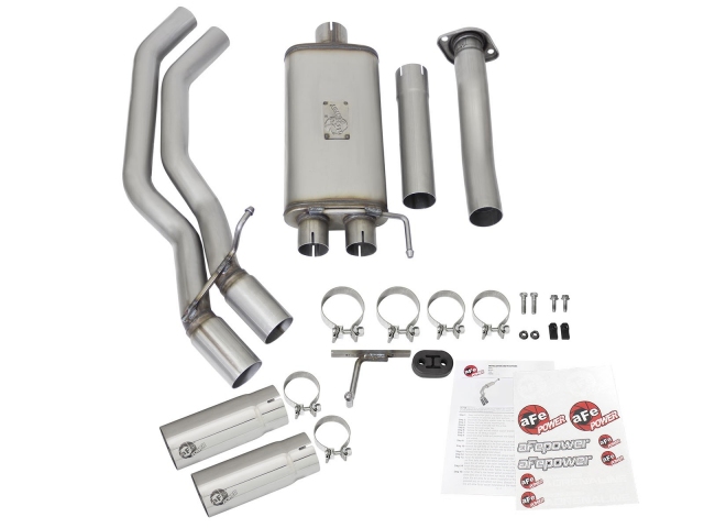 aFe POWER REBEL SERIES Cat-Back Exhaust w/ Polished Tips (2015-2016 F-150 2.7L & 3.5L EcoBoost & 5.0L COYOTE) - Click Image to Close