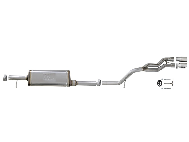 aFe POWER REBEL SERIES Cat-Back Exhaust w/ Polished Tips, 2-1/2" (2007-2018 Wrangler JKU)