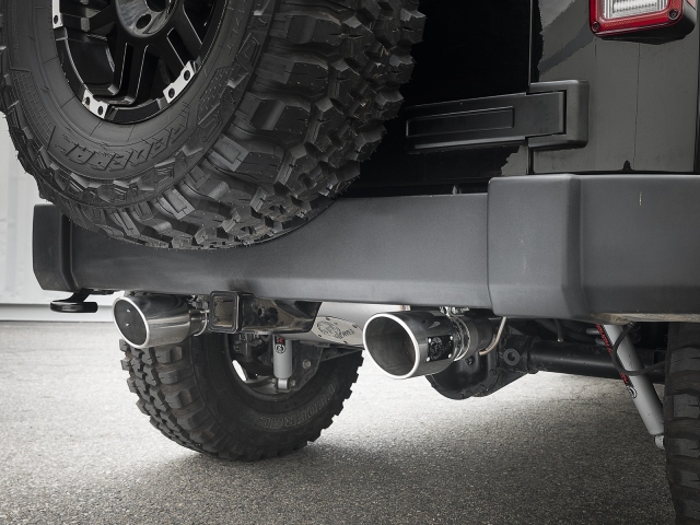 aFe POWER REBEL SERIES Axle-Back Exhaust w/ Polished Tips, 2-1/2" (2007-2018 Wrangler JK & JKU)