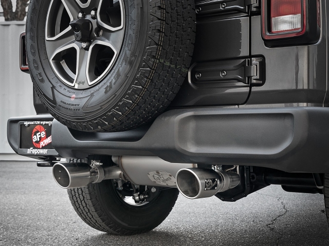 aFe POWER REBEL SERIES Cat-Back Exhaust w/ Polished Tips, 2-1/2" (2018 Wrangler JLU)