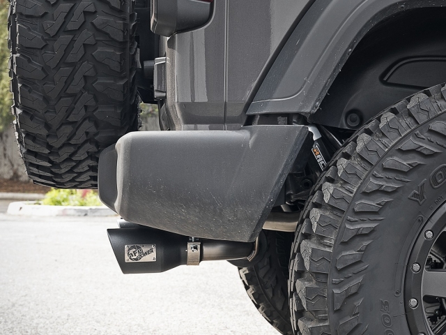 aFe POWER REBEL SERIES Cat-Back Exhaust w/ Polished Tips, 2-1/2" (2018 Wrangler JLU) - Click Image to Close