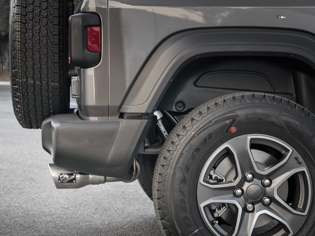 aFe POWER REBEL SERIES Axle-Back Exhaust w/ Polished Tips, 2-1/2" (2018 Wrangler JLU)