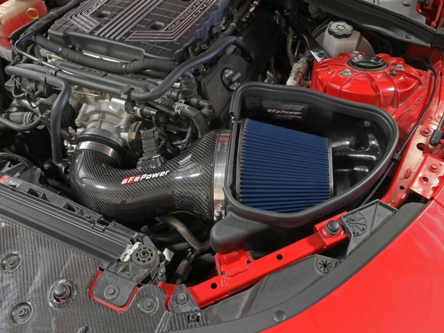 aFe POWER Track Series Carbon Fiber Cold Air Intake System w/ Pro 5R Filter (2017-2021 Camaro ZL1) - Click Image to Close