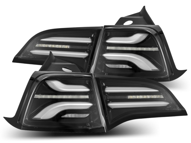 ALPHAREX PRO-SERIES LED Tail Lights, Jet Black (2017-2022 Tesla Model 3 & Model Y)