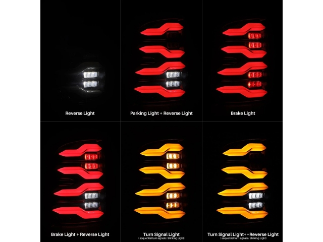 ALPHAREX LUXX-SERIES LED Tail Lights, Black (2009-2018 RAM 1500, 2500 & 3500)