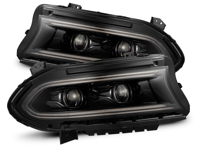 ALPHAREX LUXX-SERIES LED Projector Headlights, ALPHA Black (2015-2023 Charger Scat Pack, SRT 392 & SRT Hellcat)