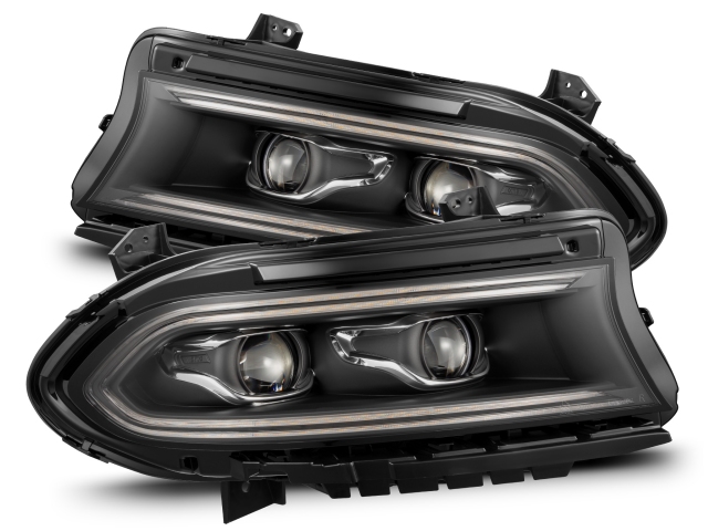 ALPHAREX LUXX-SERIES LED Projector Headlights, Black (2015-2023 Charger Scat Pack, SRT 392 & SRT Hellcat)