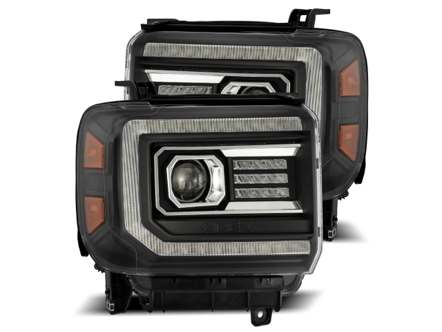 ALPHAREX LUXX-SERIES LED Projector Head Lights, Black (2014-2018 GMC Sierra 1500 & 2015-2018 GMC 2500 HD & 3500 HD) - Click Image to Close