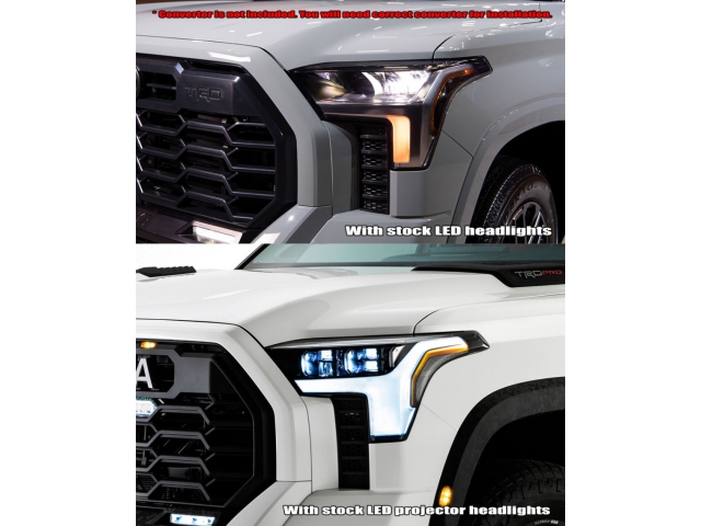 ALPHAREX LUXX-SERIES LED Projector Head Lights w/ White DRL, ALPHA Black (2022-2024 Toyota Tundra & Sequoia) - Click Image to Close