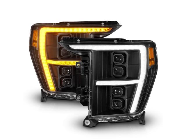 ANZO Z-SERIES LED Plank Projector Headlights w/ Initiation Feature, Black (2021-2023 Ford F-150) - Click Image to Close