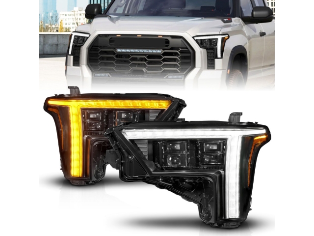 ANZO Z-SERIES LED Projector Headlights w/ DRL Switch & Initiation & Sequential Signal, Black (2022-2024 Toyota Tundra)