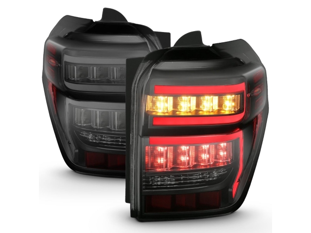 ANZO LED Bar Style Tail lights w/ Smoke Lens & Sequential Signal, Black Housing (2014-2023 Toyota 4Runner) - Click Image to Close