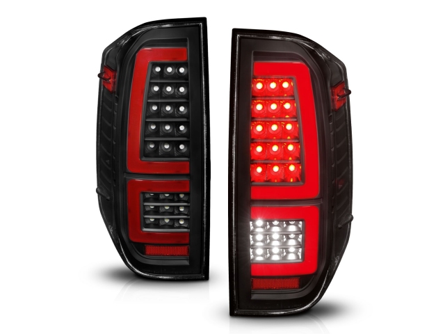 ANZO LED Tail lights w/ Sequential Signal, Black Housing (2014-2021 Toyota Tundra) - Click Image to Close