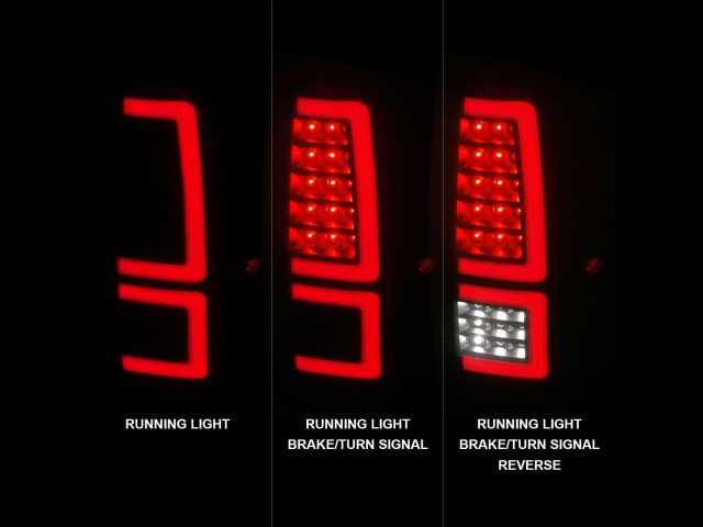 ANZO LED Tail lights w/ Smoke Lens & Sequential Signal, Black Housing (2014-2021 Toyota Tundra) - Click Image to Close