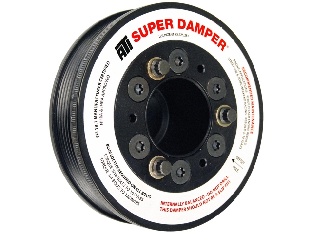 ATI PERFORMANCE SUPER DAMPER Harmonic Damper [OUTER DIAMETER 5.67" 15% UD | AVG WEIGHT LESS HUB 3.6 LBS | SHELL MATERIAL ALUM | RIBS 6] (2009-2010 CHRYSLER 5.7L HEMI) - Click Image to Close