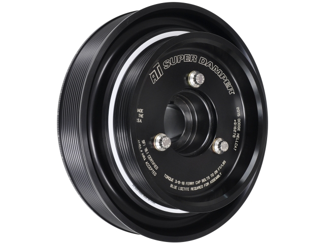 ATI PERFORMANCE SUPER DAMPER Harmonic Damper [OUTER DIAMETER 8.90" 10% OD | SHELL MATERIAL ALUM | RIBS 10 & 6 | HUB MATERIAL STEEL] (2015-2020 Charger & Challenger SRT Hellcat) - Click Image to Close