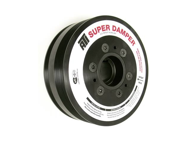 ATI PERFORMANCE SUPER DAMPER Harmonic Damper [OUTER DIAMETER 7.43" | WEIGHT 9 LBS | SHELL MATERIAL ALUM | RIBS 8 | 4 RIB REAR PULLEY | HUB MATERIAL STEEL] (GM LS7 & LS3) - Click Image to Close