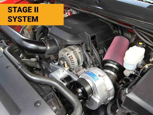 ATI ProCharger Stage II Intercooled System w/ P-1SC-1 (Dedicated Drive) (2007-2013 GM Truck 1500, 2007-2014 GM SUV & 2007-2011 GM Truck 2500 6.0L & 6.2L V8) - Click Image to Close