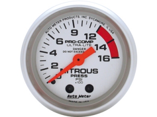 Auto Meter Ultra-Lite Mechanical Gauge, 2-1/16", Nitrous Pressur - Click Image to Close