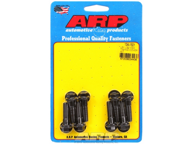ARP Timing Cover Bolt Kit [BLACK OXIDE | HEX] (GM LS) - Click Image to Close