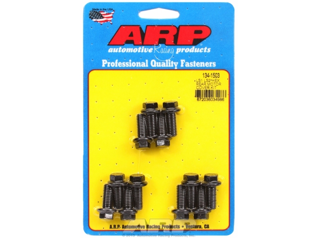 ARP Rear Motor Cover Bolt Kit [BLACK OXIDE | HEX] (GM LS) - Click Image to Close