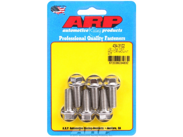 ARP Motor Mount Bolt Kit [STAINLESS | HEX] (GM LS) - Click Image to Close