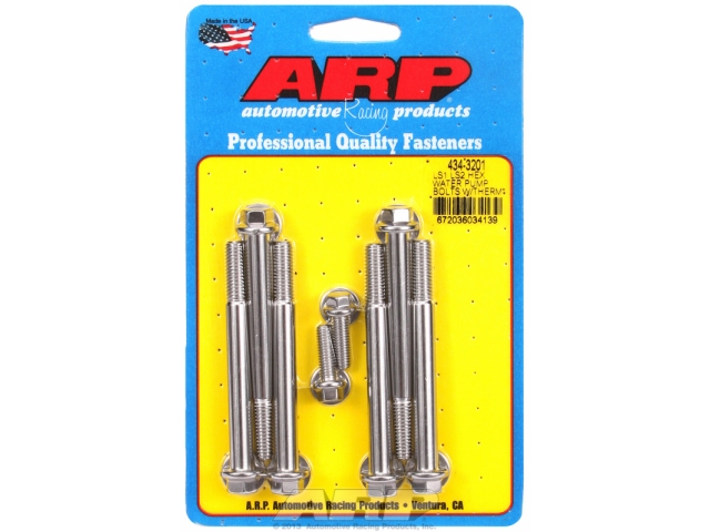 ARP Water Pump Bolt & Thermostat Housing Bolt Kit [STAINLESS | HEX] (GM LS) - Click Image to Close