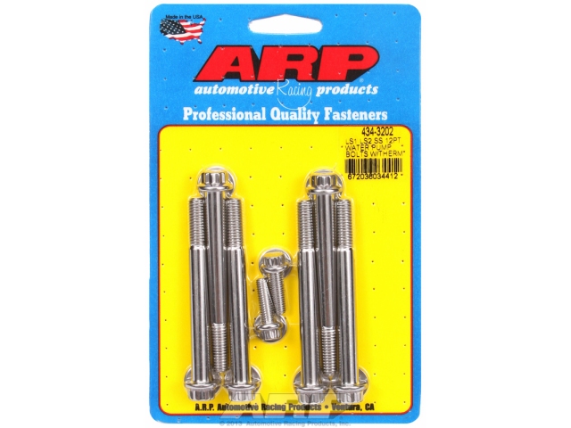 ARP Water Pump Bolt & Thermostat Housing Bolt Kit [STAINLESS | 12-POINT] (GM LS) - Click Image to Close