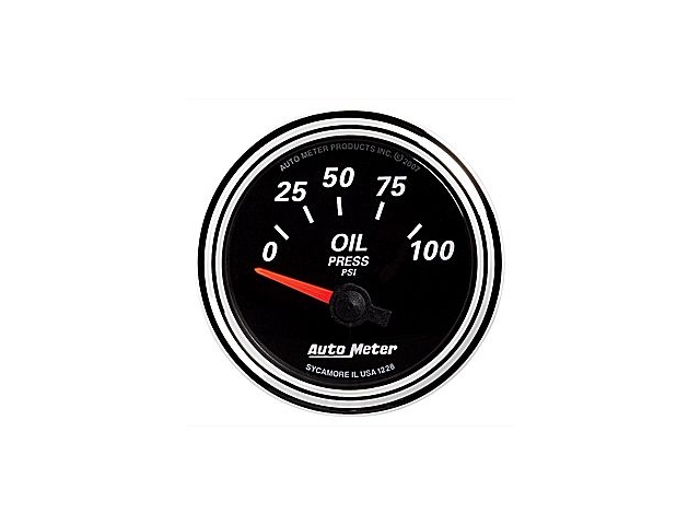 Auto Meter Designer Black II Air-Core Gauge, 2-1/16", Oil Pressure (0-100 PSI)