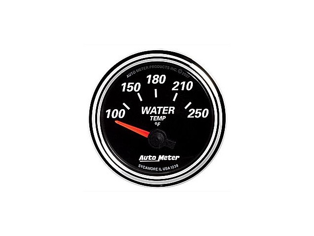 Auto Meter Designer Black II Air-Core Gauge, 2-1/16", Water Temperature (100-250 F) - Click Image to Close