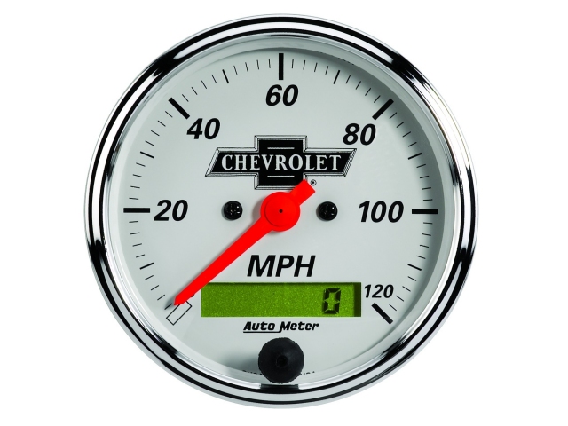 Auto Meter Chevrolet Vintage Air-Core Gauge, 3-1/8", Electric Speedometer (0-120 MPH)