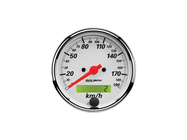 Auto Meter Arctic White Air-Core Gauge, 3-1/8", Electric Speedometer (0-190 Km/H) - Click Image to Close